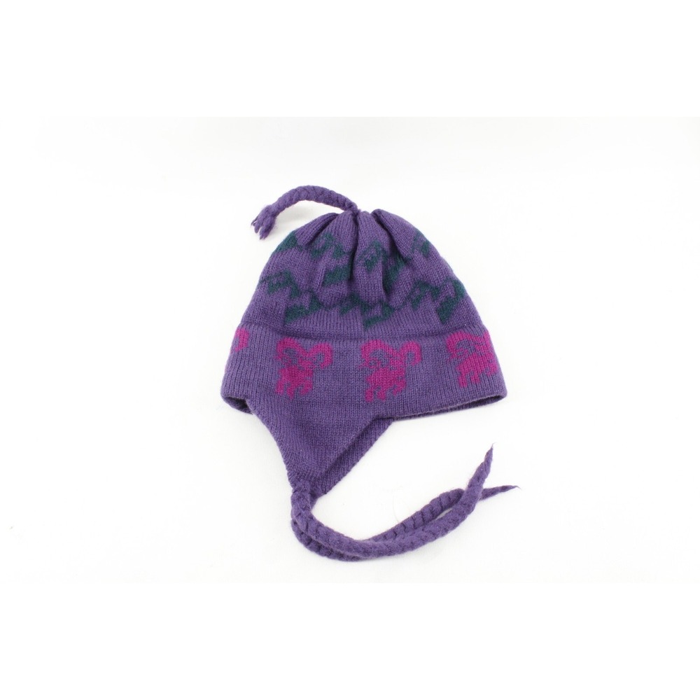 VTG Vermont Originals Hand Crafted Wool‎ Winter Ski Hat USA Rams and Mountains